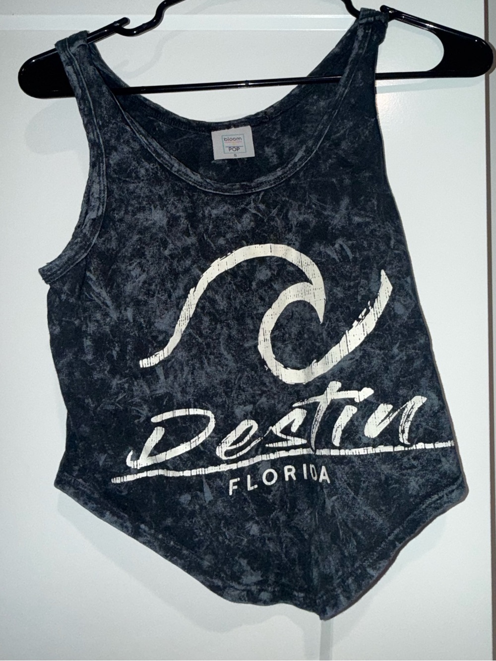 bloom Black Washed Destin Florida Graphic Tank